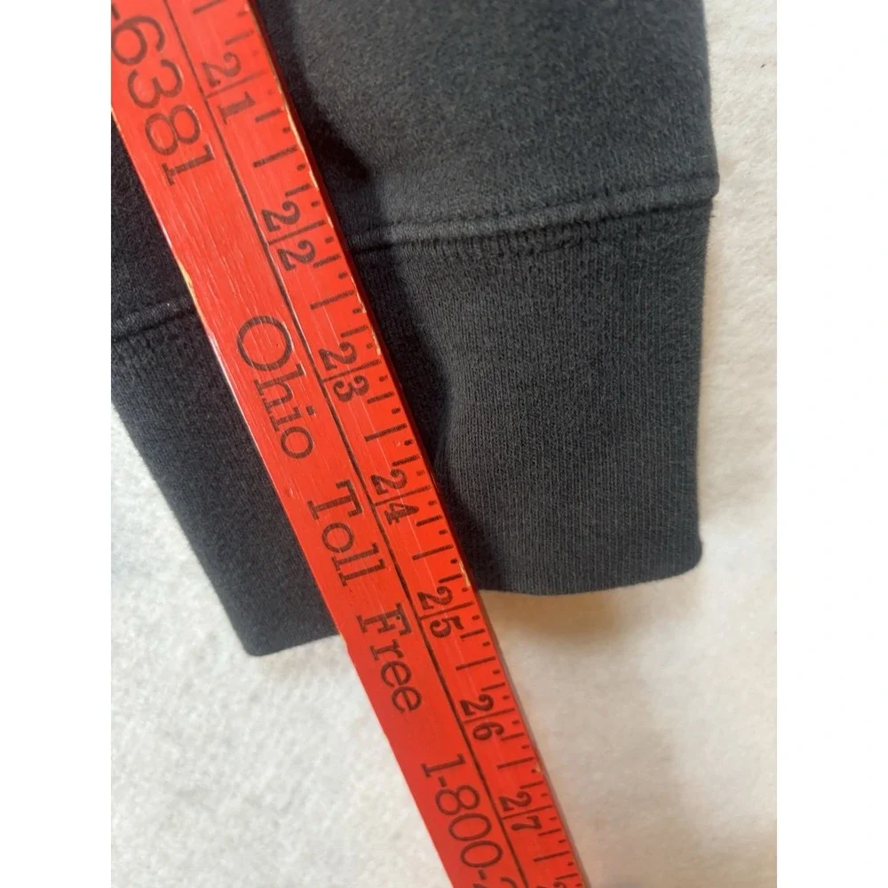 The North Face Men's Large Long Sleeve Blue Letters Logo Black Hoodie Sweatshirt